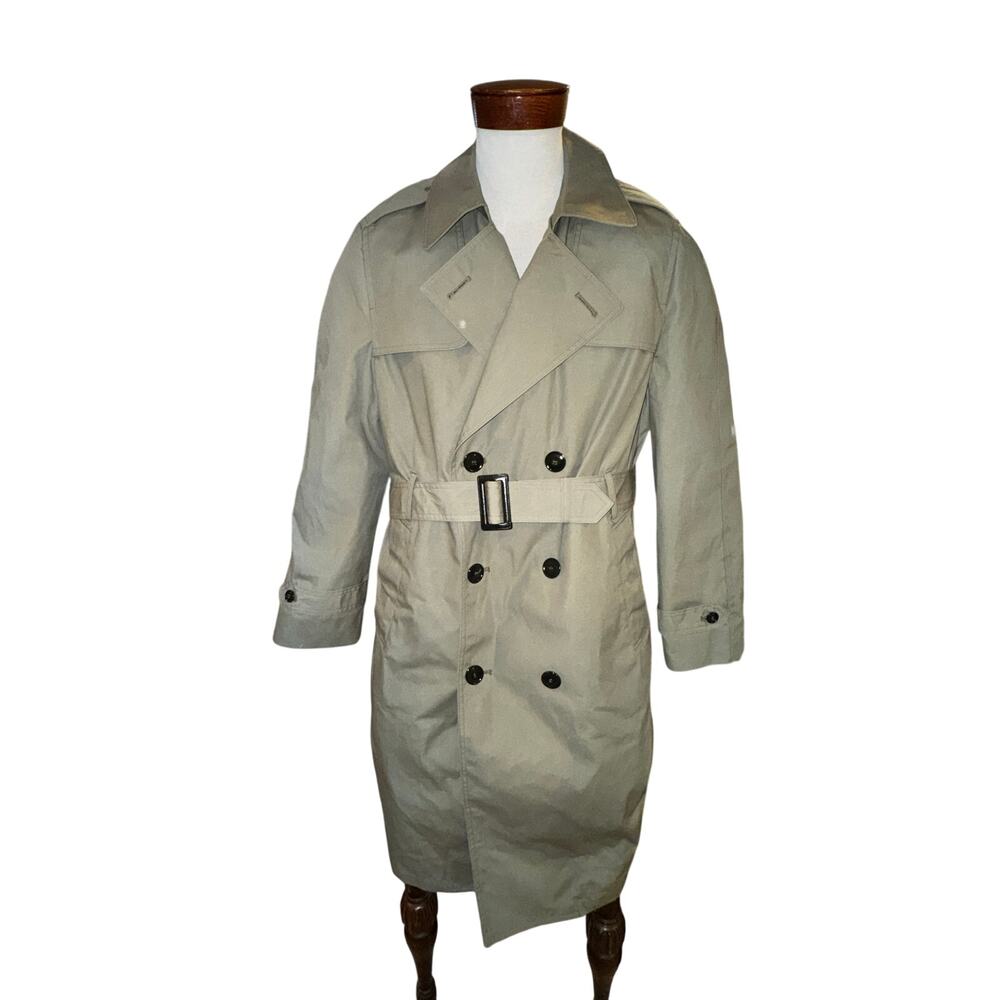 Vintage American Apparel DLA Valor Trench Coat Military Belted Overcoat‎ 40R